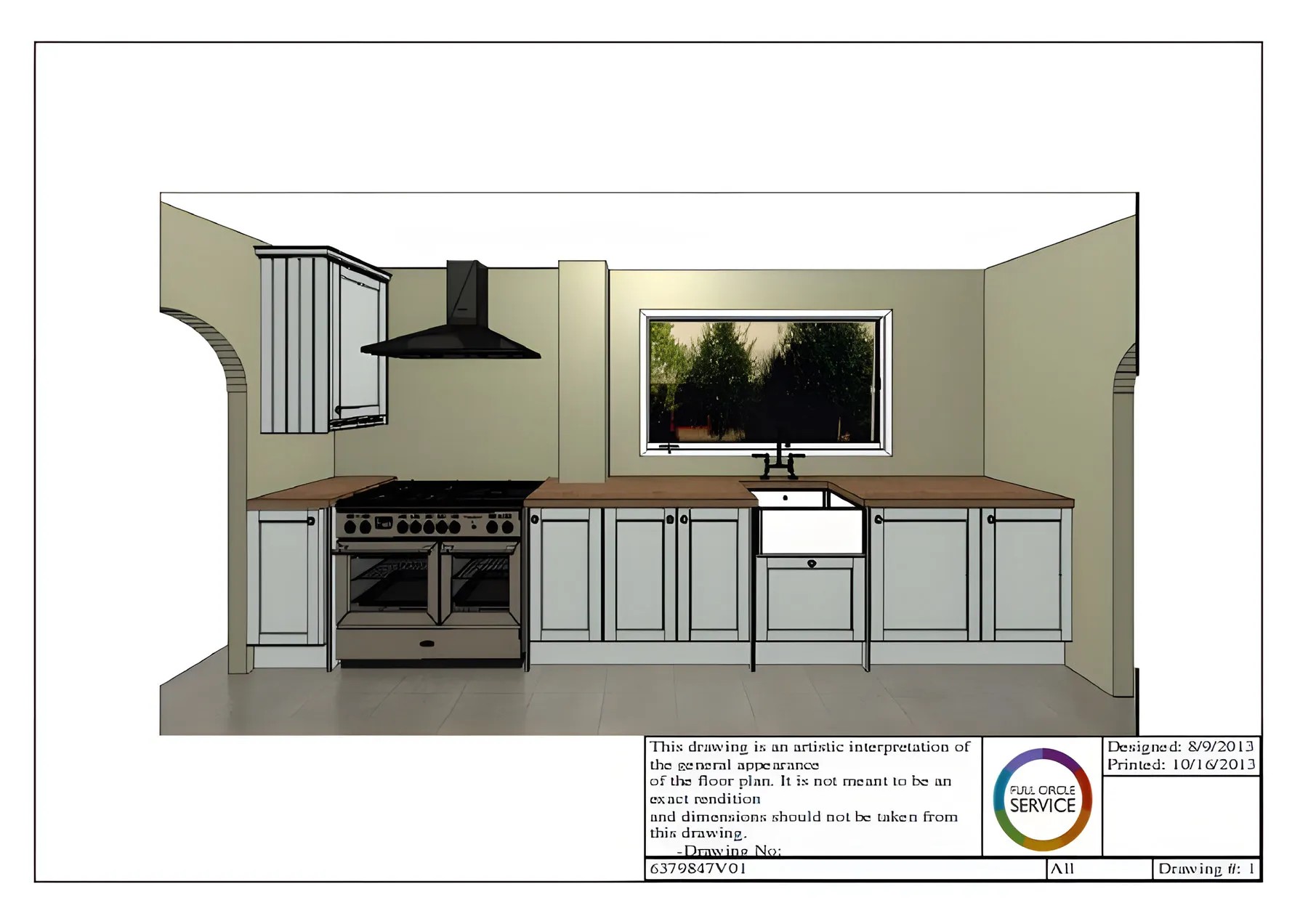 A 3D design visual of a new kitchen